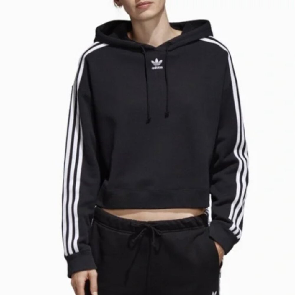 Adidas Originals Womens Trefoil Cropped Sweatshirt Hoodie